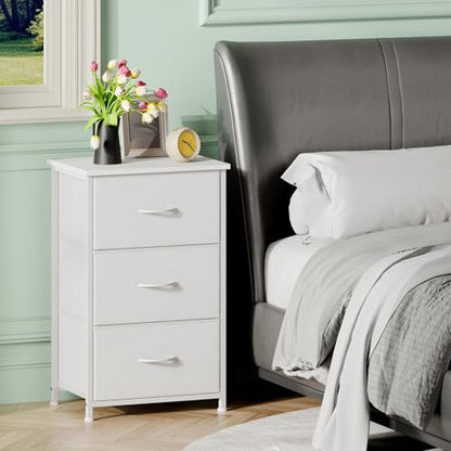 Small Dresser for Bedroom, 3 Drawer Storage Cabinet, White, view 3