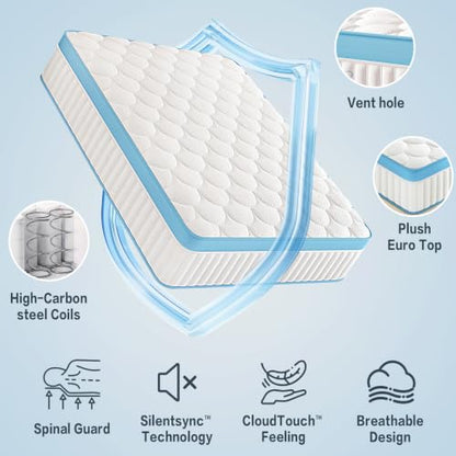 Full Size Mattress, 12 Inch Firm Hybrid Memory Foam Mattress, view 6