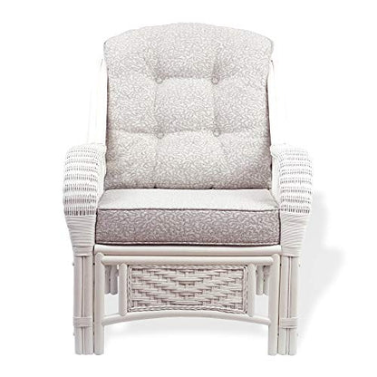 Rattan Wicker Natural ECO Handmade Design Alexa Living Armchair White Color with Cushion