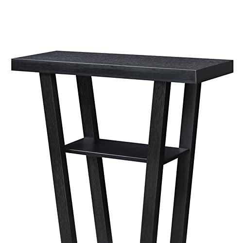 Newport V Console Table 31.5" - Modern Sofa Table with Storage Shelves, Narrow Entryway Hall Table for Living Room, Display Accent Table, Black
