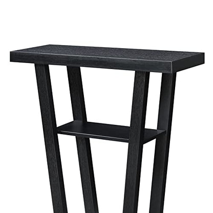 Newport V Console Table 31.5" - Modern Sofa Table with Storage Shelves, Narrow Entryway Hall Table for Living Room, Display Accent Table, Black