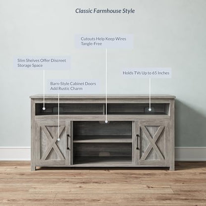 58" Corin TV Stand & Media Entertainment Center - Gray Wash, view 6