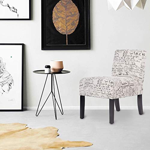 Dining Chairs Accent Chair with Solid Wood Legs Home Furniture for Living Room Armless Chair Modern Accent Chair Elegant Design Modern Fabric Living Room Chairs Sofa