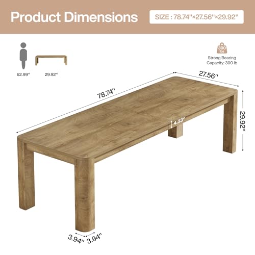 Tribesigns Two Person Desk, 79-Inch Long Desk for Home Office, Double Computer Table Large Writing Workstation for Office, Wood Color