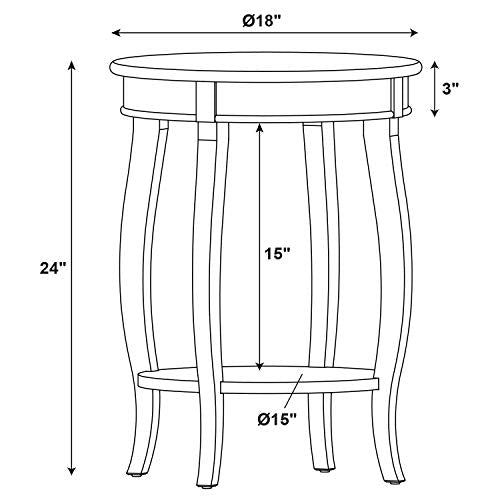 Powell Furniture Powell Hazelnut Round Shelf Table, 18"L x 18"W x 24"H