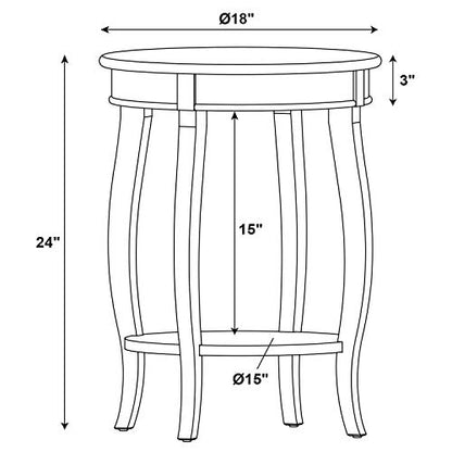 Powell Furniture Powell Hazelnut Round Shelf Table, 18"L x 18"W x 24"H