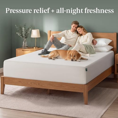 Memory Foam 12 Inch Green Tea Mattress, King, White, view 4