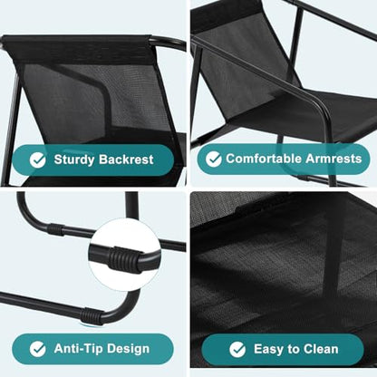 4 Piece Patio Furniture Set, Outdoor Patio Furniture Set with Table and Chairs, Sectional Bistro Sets for Lawn, Garden, Balcony, Pool, Poolside Black