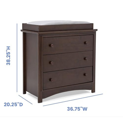 Perry 3 Drawer Dresser with Changing Top and Interlocking Drawers, view 4