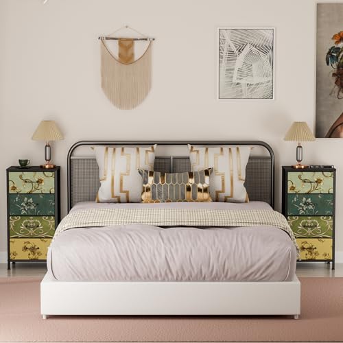 4 Drawer Dresser, Vintage Nightstand, Fabric Chest of Drawers, view 3