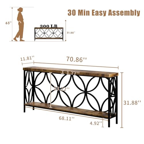 70.9 inch Extra Long Sofa Table, view 3