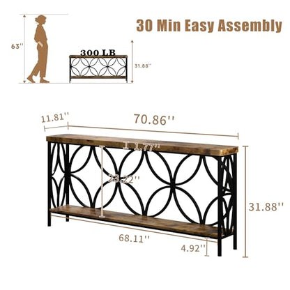 70.9 inch Extra Long Sofa Table, view 3