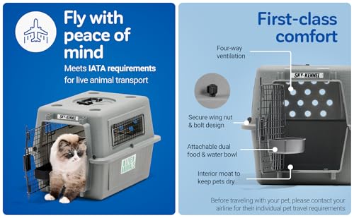 Sky Kennel for Air Travel, 40in Dog Crate for Pets 70 to 90lbs, view 4