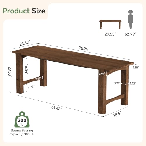 Solid Wood 2 Person Desk, 79" Extra Long Computer Desk, view 3