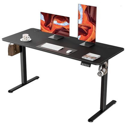 55"x24" Standing Desk, Height Adjustable Sit-Stand Home Office, Black, view 2