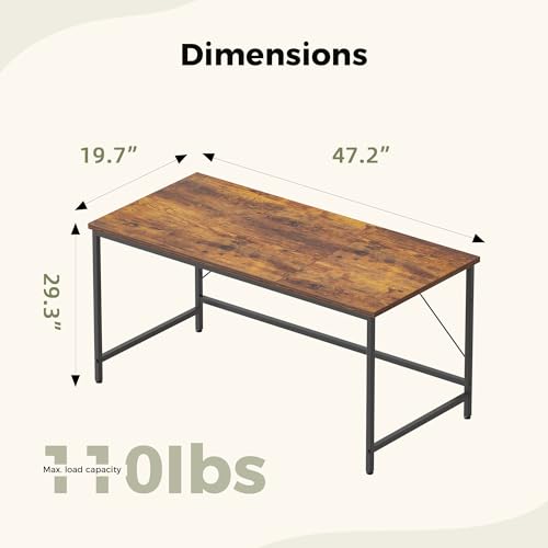 48 inch Computer Desk, Gaming Desk for Small Spaces, Modern Simple Style Table for Home Office, Study Student Writing Table