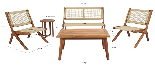 Natural Wood Sofa Set with Rope Accent, view 4