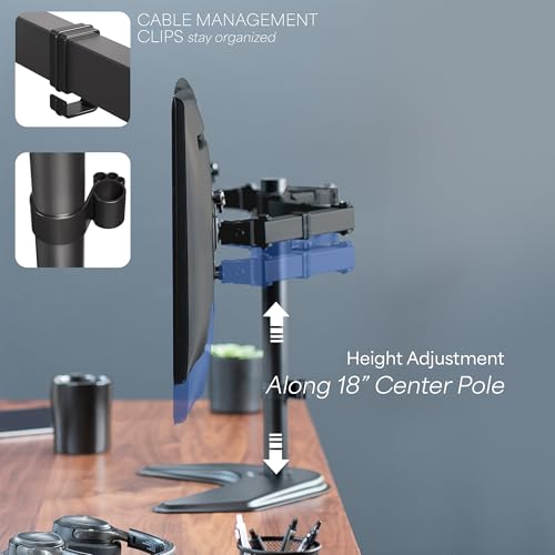 STAND-V002F Dual LED LCD Monitor Free-Standing Desk Stand for 2 Screens, view 7