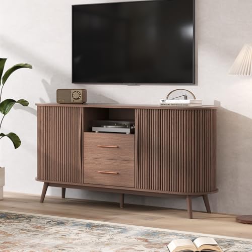 Walnut Sideboard Buffet Cabinet with Storage for Dining Room，63", view 7