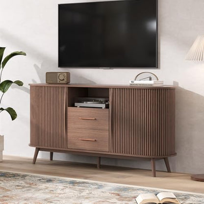 Walnut Sideboard Buffet Cabinet with Storage for Dining Room，63", view 7