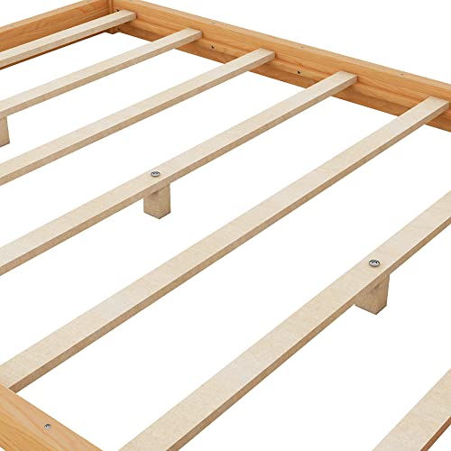 Queen Canopy BedFrame, Montessori Floor Bed, Canopy Platform Bed for Kids, view 8