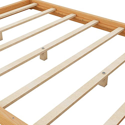Queen Canopy BedFrame, Montessori Floor Bed, Canopy Platform Bed for Kids, view 8