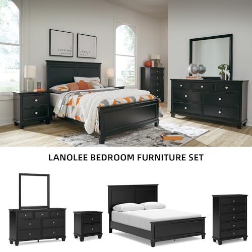 Signature Design by Ashley 7 Drawer Dresser, Wide Black, Lanolee, view 8