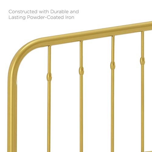 Lennon Modern Farmhouse Metal Full Headboard in Gold