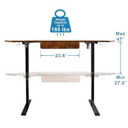 71Inch Height Adjustable Standing Sit Stand Up Desk L Shaped Corner Desk with LED Handset, Electric Ergonomic Desk