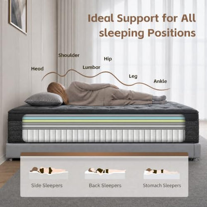 12 Inch Full Size Mattress, Hybrid Full Mattress in a Box, view 5