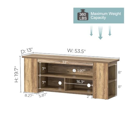 Rustic Oak Wooden TV Stand for Televisions up to 60 Inch, view 3