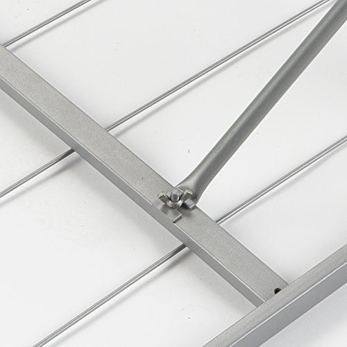 Premium Platform Bed Base in Silver, Replaces Box Spring and Bed Frame