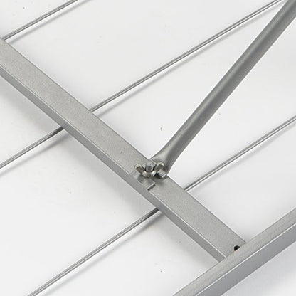 Premium Platform Bed Base in Silver, Replaces Box Spring and Bed Frame