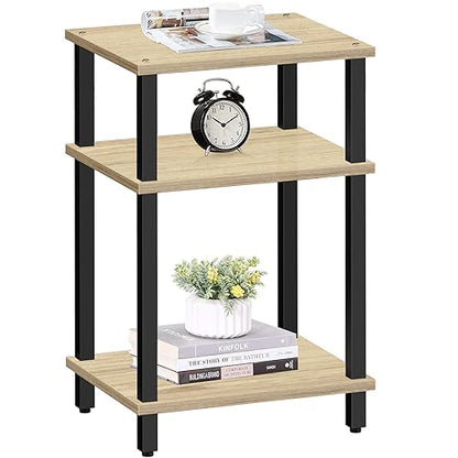End Table, Side Table, Nightstand, 3-Tier Storage Shelf, Couch Table for Small Space, Living Room, Bed Room TB01BO049