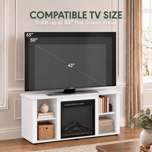 Jensen Entertainment Center Stand with Fireplace for TV up to 55 Inch, view 6