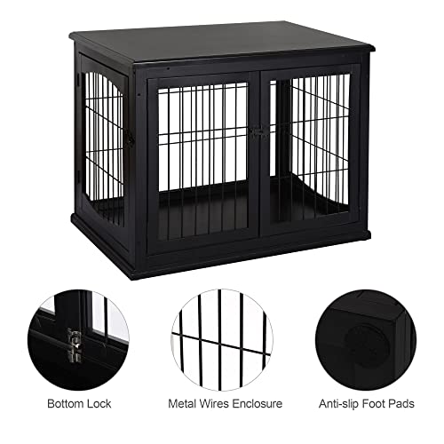 Dog Crate Furniture, Small Dog Cage End Table with Two Opening Sides, view 7