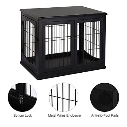 Dog Crate Furniture, Small Dog Cage End Table with Two Opening Sides, view 7