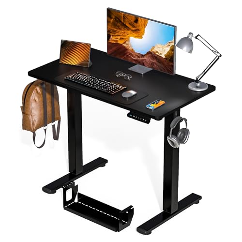Standing Desk Height Adjustable Small Electric Stand Up Desks [35 x 20 Inch] - Ergonomic Sit Stand Desk Rising Desks for Home Office Computer Desk Stand Desk Workstation