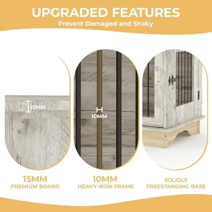 Double Dog Crate Furniture with 2 Drawers, view 6