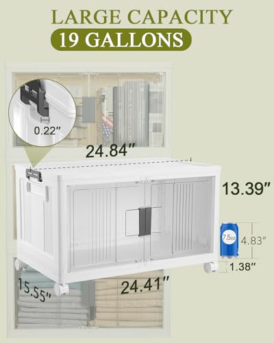 76QT Storage Bins with Lids for Home, Office, Closet, Dorm, 3 Pack, view 3