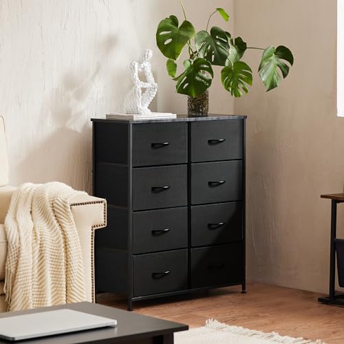 8 Drawer Black Dresser for Bedroom Tall, Organizer Storage, view 3