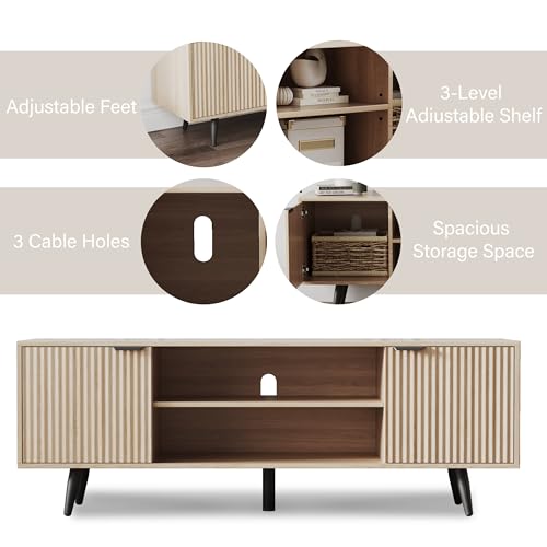 Modern TV Stand with Storage Cabinet, view 4