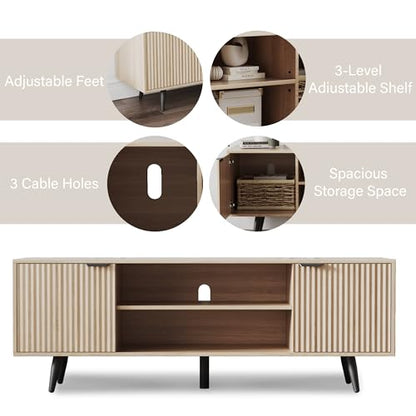 Modern TV Stand with Storage Cabinet, view 4