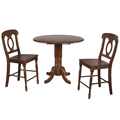 Andrews Pub Table Set, Warm distressed chestnut