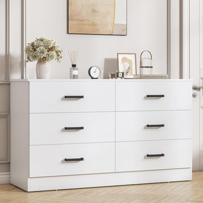 Wood Dresser for Bedroom, 6 Drawer Double Dresser, view 5
