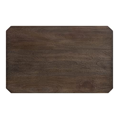 Talcott Farmhouse Rectangle Wood Side Table; 22 x 14 x 26; Gray; Decorative Modern Two Tier End Table for Use as a Bedroom Nightstand or Living Room Accent