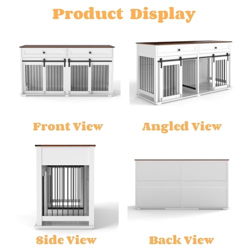 Dog Furniture Crate with 2 Drawers, view 7