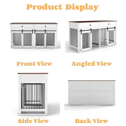 Dog Furniture Crate with 2 Drawers, view 7
