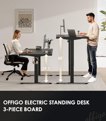 71 Inch Executive Electric Standing Desk Height Adjustable, Black, view 4