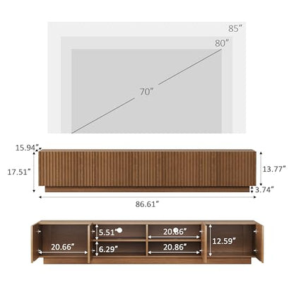 86.61" Mid-Century Modern TV Stand for TVs up to 85", view 3